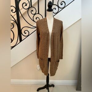 Love Ellie tan and brown cardigan with pockets!